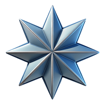 bold fascinating Geometric outline of a star. Sharp edges, symmetrical design, flat color with Scalable Design. detailed png