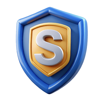 magnificent creative Shield badge, stylized letter S . Clean lines, scalable design, flat color with Scalable Design. high resolution png