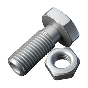 stunning whimsical nordic Technical illustration of a bolt and nut. Clean lines, with Scalable Design. perfect clarity png