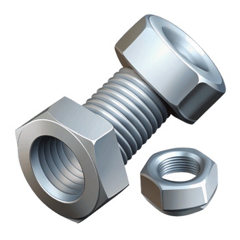 whimsical gorgeous Technical drawing of a bolt and nut. Crisp edges, scalable, symmetrical with Scalable Design. professional png