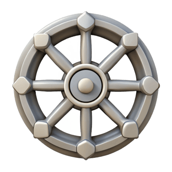 impressive notable A geometric Dharma wheel symbol. Minimal design, single-weight stroke with Scalable Design. png