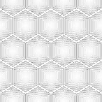 Geometrical hexagon lines on white background vector