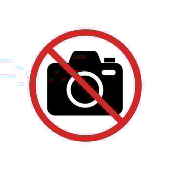 No Photography Symbol With Red Circle And Black Camera Indicating Prohibition Of Taking Pictures In Specific Areas vector