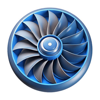 sumptuous ethereal creative Symmetrical illustration of a turbine. Clean lines, single-weight stroke with Scalable Design. crisp png