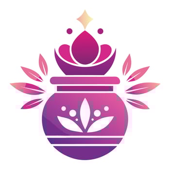 Hindu Puja Kalash Pot Illustration With Gradient Colors vector
