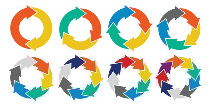 Colorful Circular Arrows Design for Recycling and Sustainability Concepts vector