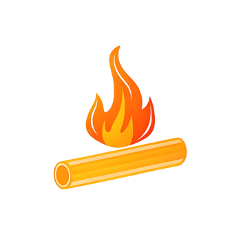 Burning orange log fire flame heat energy bonfire warmth illustration design graphic art png