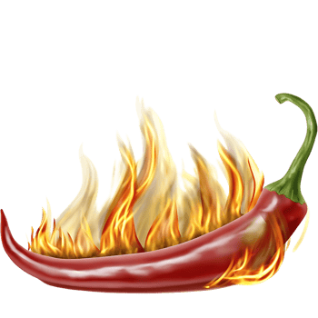 Fiery Red Chili Pepper Enveloped in Blazing Flames Spicy Hot Food Illustration png
