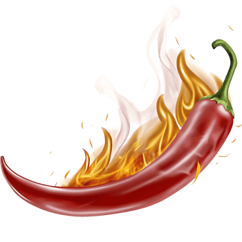 Fiery Hot Red Chili Pepper with Creamy Splash and Flames Illustration png