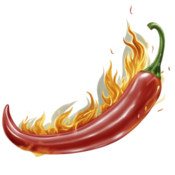 Fiery Hot Chili Pepper Illustration with Flaming Design Element png