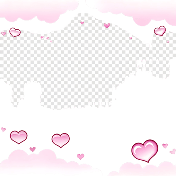 Lovely Pink Hearts and Clouds Design Template for Valentines Day Cards or Romantic Projects png