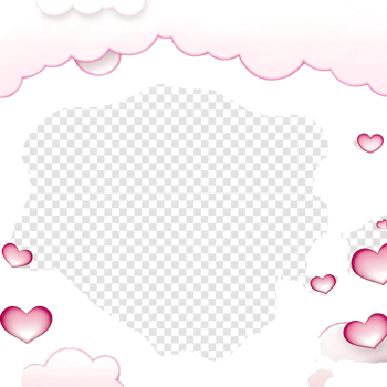 Lovely Pink Hearts and Clouds Template Design for Valentines Day or Romantic Occasion png