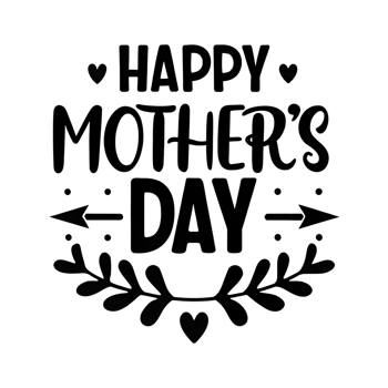 Happy Mothers Day elegant design with hearts and floral accents png
