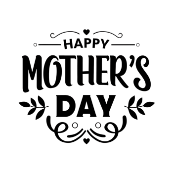 Happy Mothers Day elegant lettering design with floral accents png