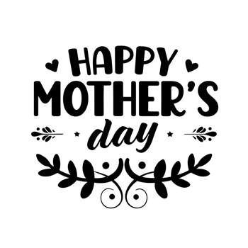 Happy Mothers Day elegant calligraphy design with floral elements png
