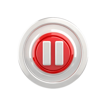 3D Render of a Red and Silver Pause Button Icon Media Player Control png