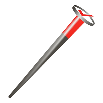 Abstract Red and Gray Metallic Pin or Nail Design Element png