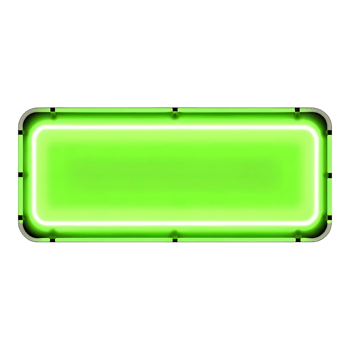 Bright Green Neon Sign Rectangular Frame Glowing Light Box Empty Template png