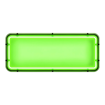 Bright Green Neon Sign Rectangular Lightbox Blank Template Design Element png