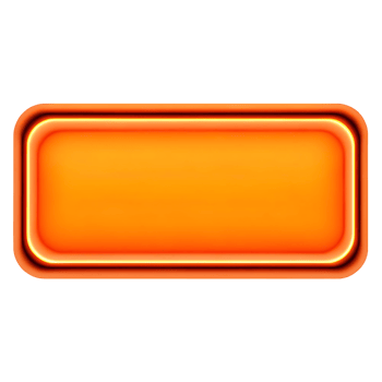 Bright Orange Neon Rectangular Button Design Element with Glowing Edges png