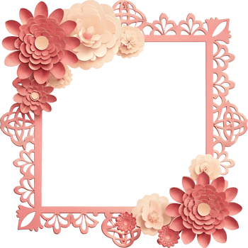 Elegant Pink Floral Frame with Intricate Lace Design for Wedding Invitations or Romantic Announcements png