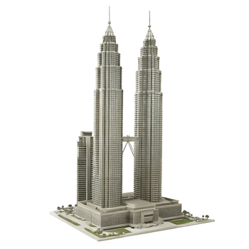 Architectural Model of the Petronas Towers in Kuala Lumpur Malaysia Iconic Twin Towers Skyscraper Landmark png