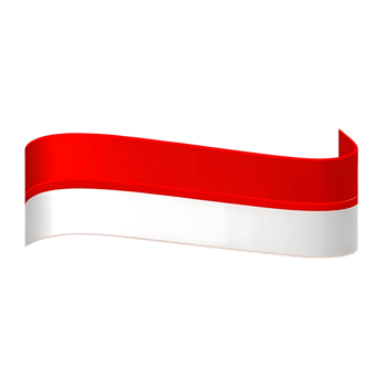 Indonesian Flag Ribbon Wave Design Red and White National Symbol png