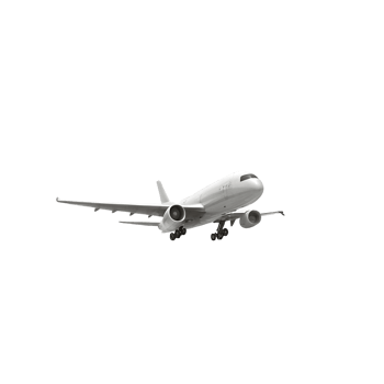 White passenger airplane in flight against transparent background isolated 3D render png