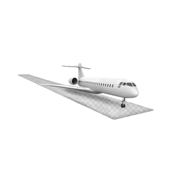 White Airplane on Runway 3D Render Model Transportation Flight Aircraft Jet Engine Travel Airliner Commercial Aviation png