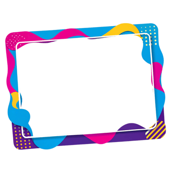 Abstract Colorful Frame with Geometric Shapes and Dynamic Waves for Text or Presentation png