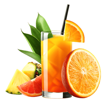 Refreshing Tropical Fruit Juice Drink with Orange Pineapple and Grapefruit Slices png