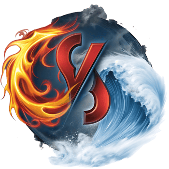 Fiery Wave Clash Epic Battle of Fire and Water Abstract Art Design png
