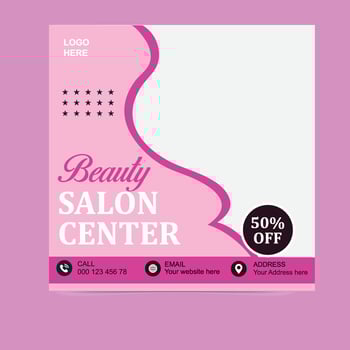 Beauty Salon Social Media Banners Hair, Nails, Spa Promotion vector
