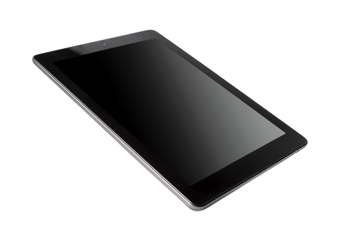A sleek tablet with a black touchscreen png