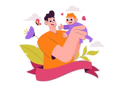 Father's Day Celebration Illustration with Dad and Child Playing Together on June 15 vector