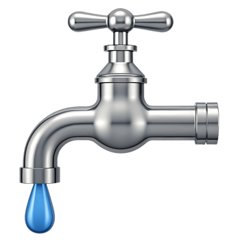 Dripping faucet, water conservation concept png
