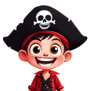 Whimsical Pirate Character Portrait Depicting Playful Adventure and Fantasy Realm png