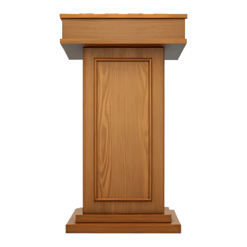 Classic wooden lectern for speeches, presentations, or ceremonies. png