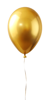 single golden balloon png