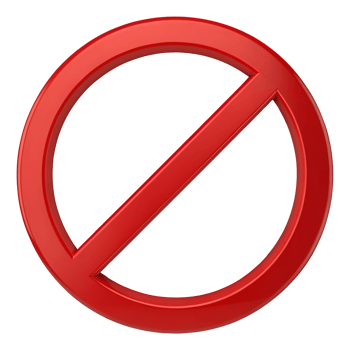 Red circle with diagonal line, no entry sign png