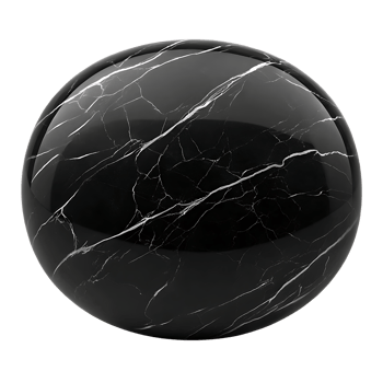 Black marble sphere texture. Elegant, luxurious background. png