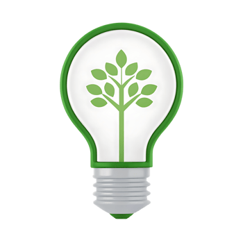 Green lightbulb with tree icon. Eco friendly energy concept. png