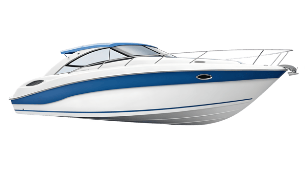 Luxury motorboat isolated png