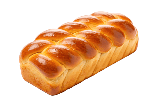 Delicious braided loaf of bread, freshly baked. png