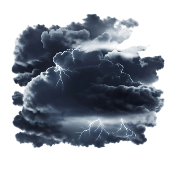 Dramatic Thunderstorm Clouds with Intense Lightning Strikes png