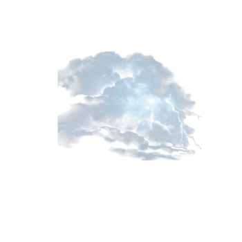 Dramatic Storm Clouds with Bright Lightning Bolt Striking Through Dark Sky png