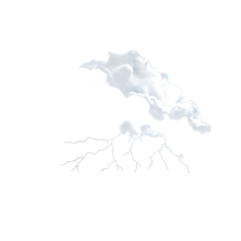 Dramatic Lightning Strike Under a Dark Cumulonimbus Cloud png