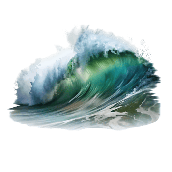 Stunning Teal Ocean Wave Crashing with White Foam and Mist a Breathtaking Water Scene png