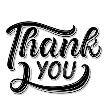Stylish transparent and White Thank You Lettering Design Artistic Typography Handwritten Calligraphy Script Font png