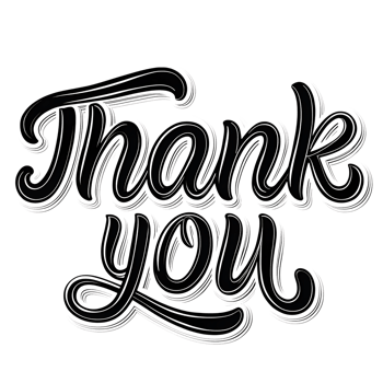 Stylish Thank You Text Art Design transparent and White Typography Graphic transparent png